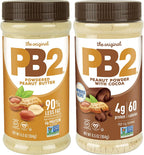 PB2 Powdered Peanut Butter Bundle, Keto Diet, Gluten Free, Mix in Protein Shakes & Smoothies, Low Carb, Original Peanut Butter & Peanut Butter Cocoa Flavors (2 Jars - 6.5 Oz Each)