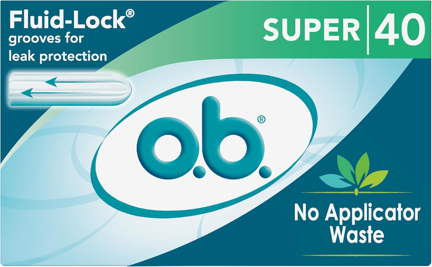 o.b. Tampons No Applicator, Fragrance-Free - 40ct | Applicator-Free Tampons Super, Feminine Care, ob Tampon Super, Period Products
