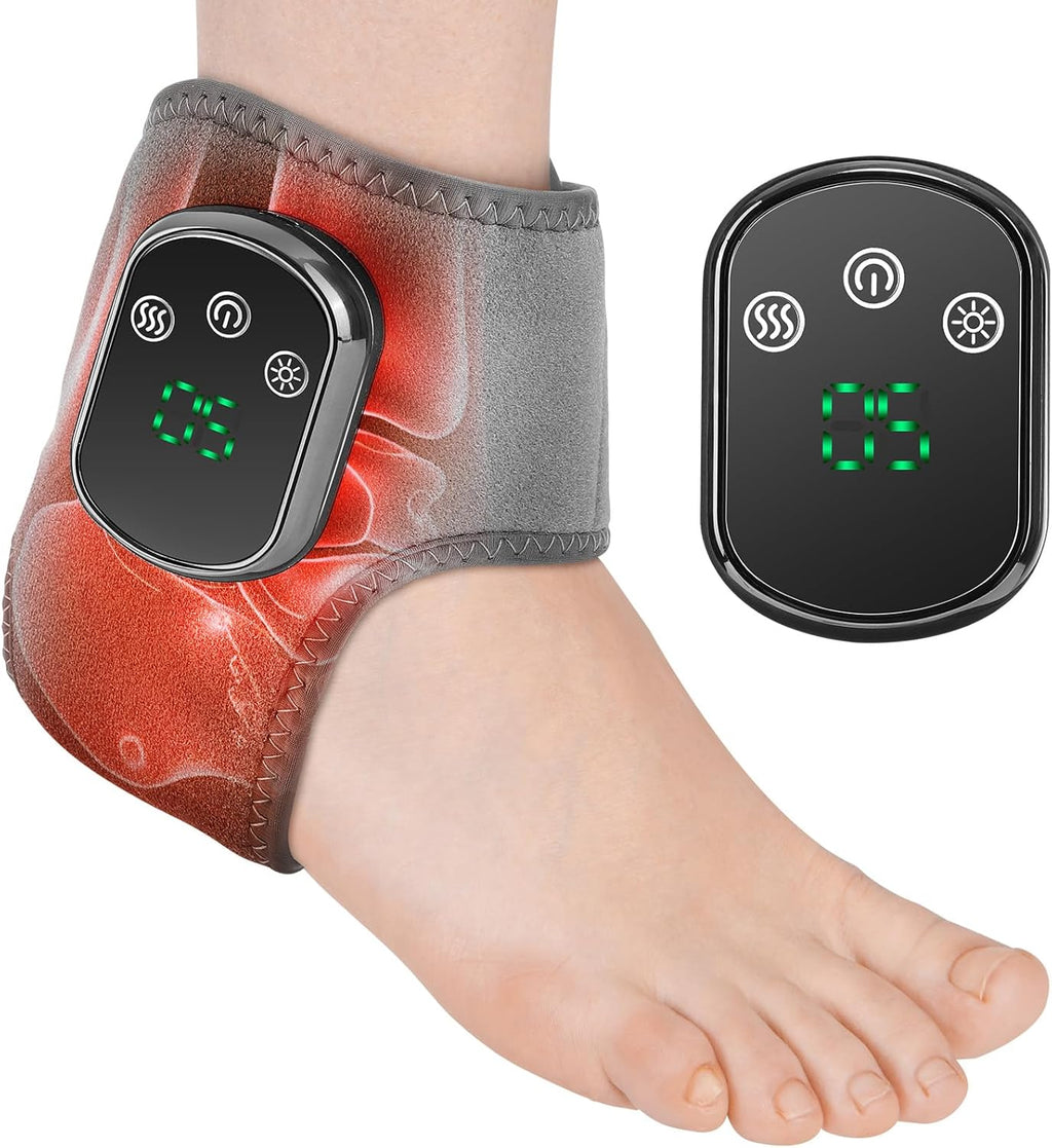 Ankle Heating Pad for Pain Cordless, Ankle Massager with Heat for Circulation and Pain, Ankle Heat Wrap, Heated Ankle Wrap for Pain