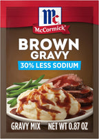 McCormick 30% Less Sodium Brown Gravy Mix, 0.87 oz