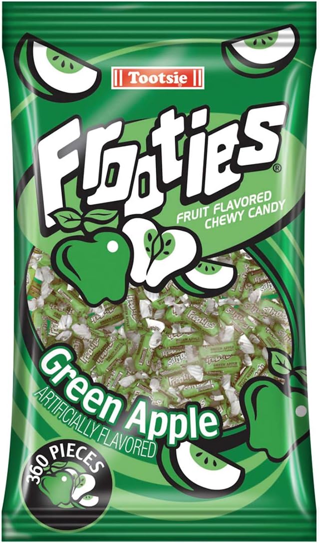 Tootsie Roll Frooties Chewy Candy - 360-piece Bag (Gluten and Peanut Free) Green Apple 38.8 Ounce