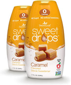 SweetLeaf Sweet Drops - Flavored Stevia Liquid Sweetener, Stevia Extract, Zero Calories, Gluten Free, Keto Friendly, Non GMO, Natural Flavors, Sugar Alternative - Caramel, 1.7 Fl Oz (Pack of 2)