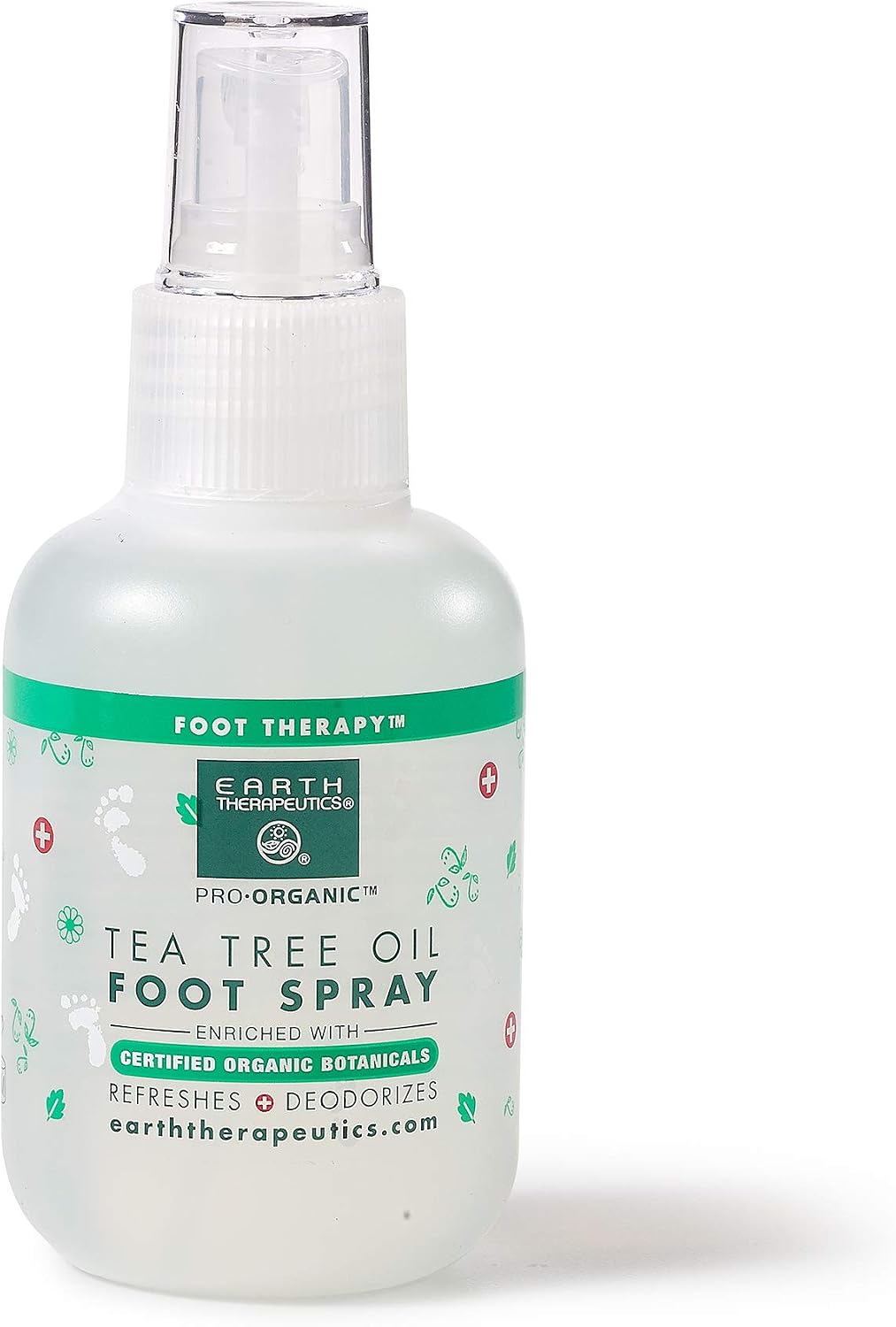 Earth Therapeutics TEA TREE OIL FOOT SPRAY – Natural Cooling Foot Spray – Refreshes & Deodorizes Feet – Enriched with Certified Organic Botanicals – Antiseptic Foot Treatment for Rapid Relief - 4 Oz