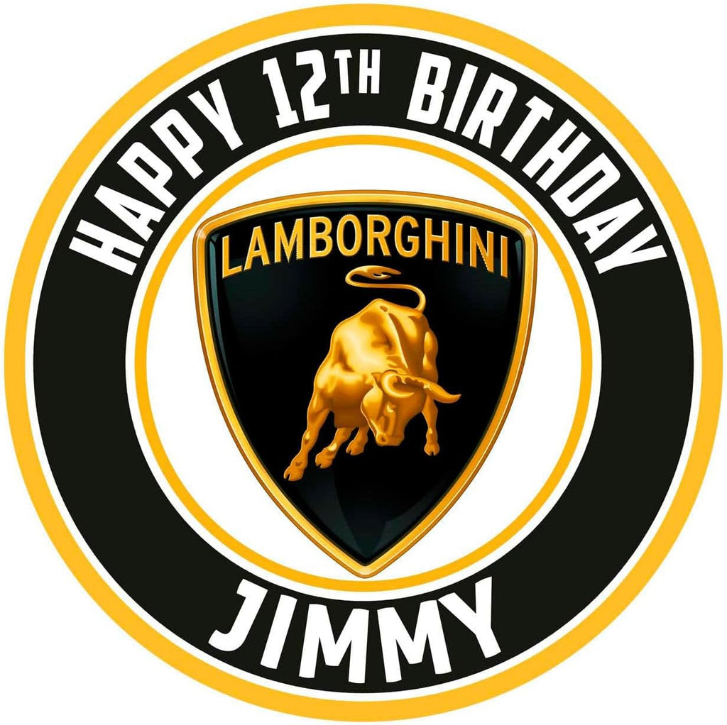 Cakecery Lambo Lux Cars Fan Edible Cake Topper Sheet Image Print Round
