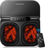 MOUNTRAX Foot Massager Machine with Heat, Foot Massager for Plantar Fasciitis, Neuropathy Pain, Shiatsu Foot Massager with Remote, Fits Feet Up to Men Size 12 (Black)