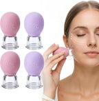 4 Pcs Facial Cupping Therapy Set, Silicone Face Cupping Kit for Massage, Anti Cellulite Cup Massage Tool Vacuum Suction Cup for Eye Face Vacuum Massager