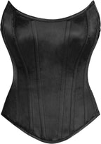 Daisy corsets Women's Daisy Corsets Womens Black Satin Steel Boned Overbust Corset Waist Cincher Bustier Top & Plus Size