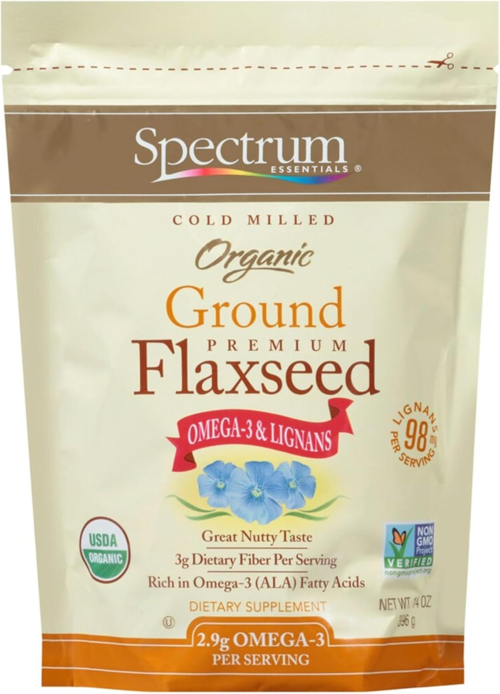 Spectrum Essentials Organic Premium Ground Flaxseed 14 oz