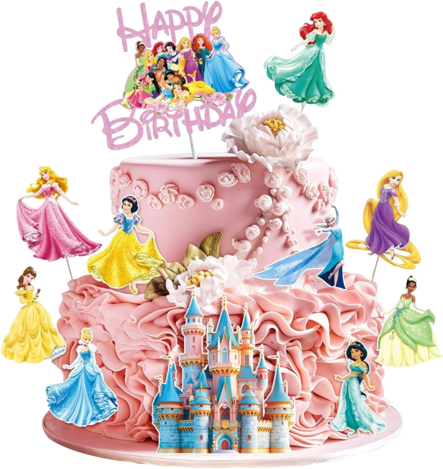 11 Pcs Anime Happy Birthday Cake Toppers, Cute Princess Cake Topper, Cartoon Birthday Cake Decorations, Perfect for Parties and Holiday Celebrations. (B)