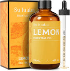 SU JUABA Lemon Essential Oil 4 Fl Oz, 100% Pure Natural for Cleaning, Diffuser, Skin Care, Aromatherapy- 118ML
