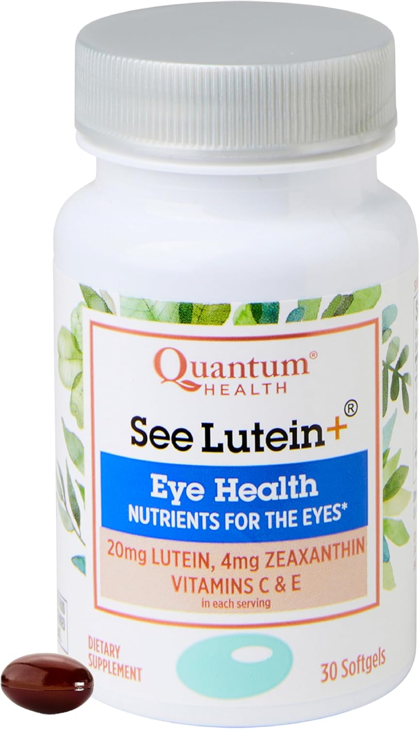 Quantum Health See Lutein+, Lutein & Zeaxanthin Eye Supplement, with Eye Vitamins C and E, Helps Maintain Overall Eye Health - 30 Softgels, 30-Day Supply