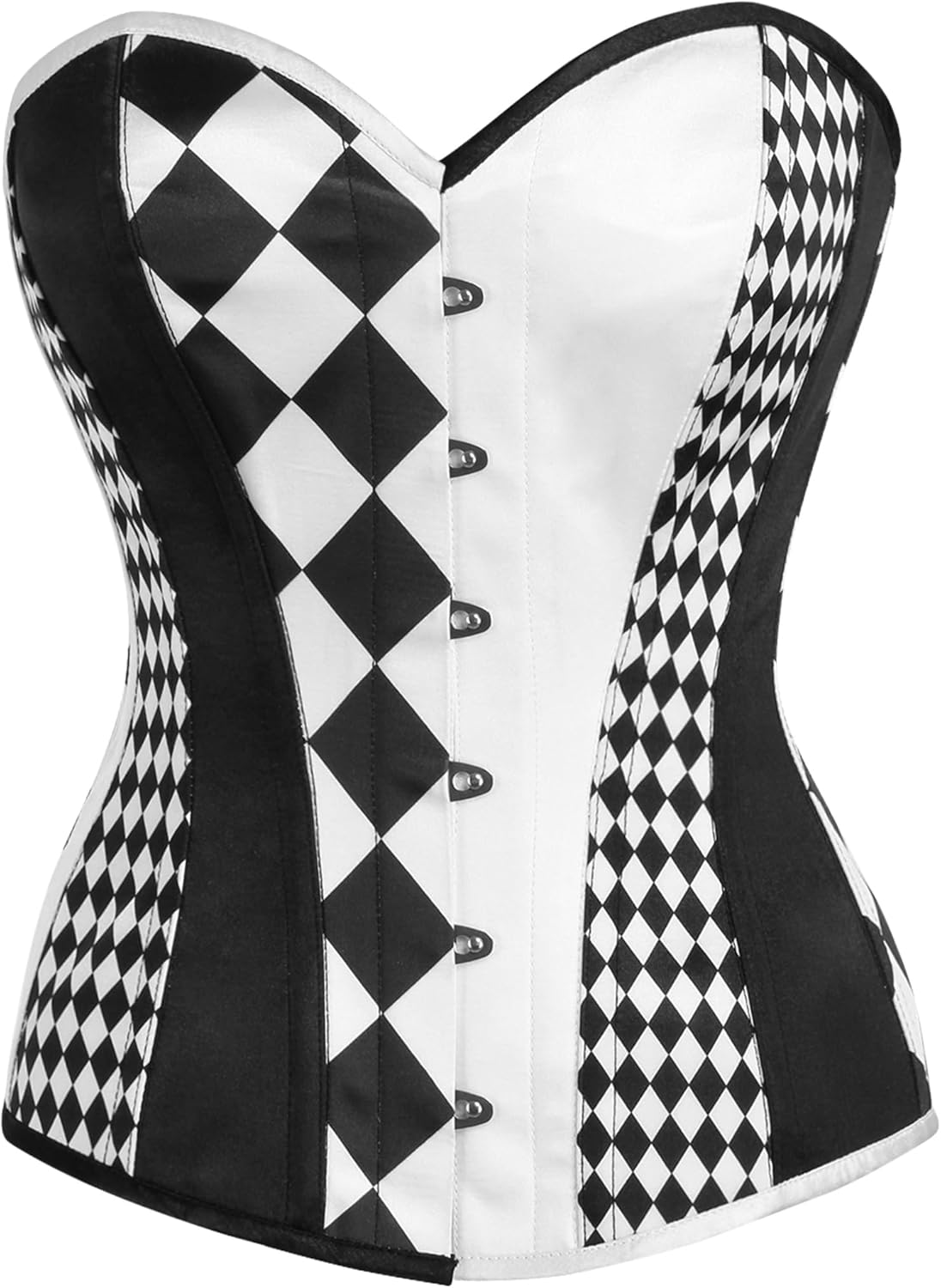 Daisy corsets Women's Daisy Corsets Top Drawer Black/White Print Steel Boned Corset