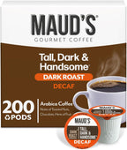 Maud's Decaf Dark Roast Coffee Pods, 200 ct, Decaffeinated Single Serve Pods – 100% Arabica Coffee, Compatible with Keurig K Cups Maker