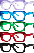 Eyekepper 5 Pack Ladies Reading Glasses - Stylish Oversized Square Readers for Women +2.00
