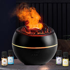Volcano Essential Oil Diffuser, Volcano Flame Aromatherapy Diffuser, 7 Colors Fire Light & 4 Essential Oils, 360ml Auto-Off Cool Mist Ultrasonic Humidifier/Diffuser for Home Party Holiday