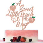 A Sweet Little Peach is on the Way Cake Topper, Sweet as a Peach, Sweet One Decor, Fruit Baby Shower Party Decorations, Rose Gold Glitter