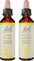 Bach Original Flower Remedies 2-Pack, Be Optimistic" - Gentian, Gorse, Homeopathic Flower Essences, Vegan, 20mL Dropper x2