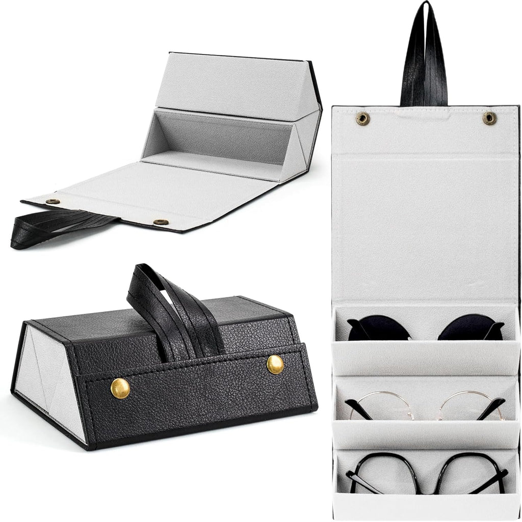 Sunglasses Travel Case,Foldable Eyeglasses Case, Portable Multiple Glasses Case for Women Men Girls