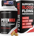 Libido Booster for Men - 19-in-1 Vigor Pills for Men Fast Acting with Tongkat, Tribulus, Maca, L-Arginine, Testosterone Booster, Male Enhancing Supplement - Blood Flow, Size & Stamina - 60 Tabs USA