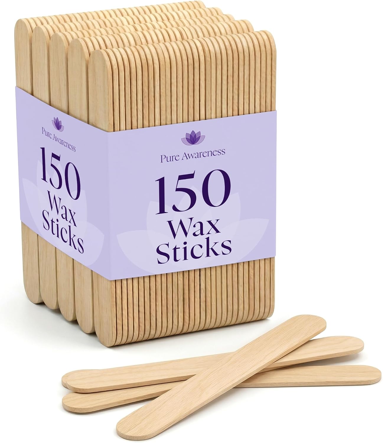 150 Wooden Wax Stick – Applicator Sticks for Hair Removal – Disposable Popsicle & Craft Sticks – Professional Salon & Home Supplies – For Hot Wax, Hard Wax, Stripless & Brazilian Treatments