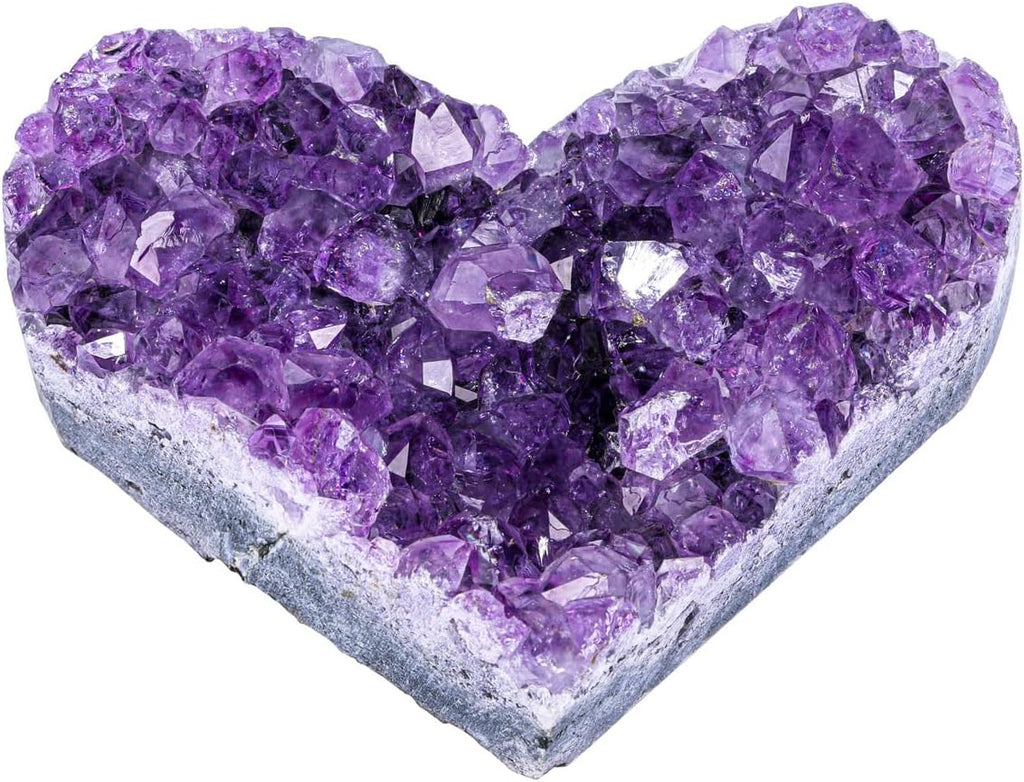 CrystalTears Amethyst Healing Crystal Geode Cluster Heart Amethyst Rock Quartz Crystals Mineral Stones Natural Raw Gemstone Specimen for Reiki Meditation Home Decor Crystal Gifts 1.97”-2.36“