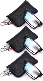 GOOSEN Reading Glasses for Women Men, Keychain Bags Compact Folding Readers, Clear Lens Blue light Glasses Spring Hinge