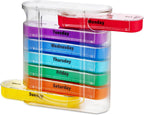 MEDca Weekly Pill Organizer, Four Times-a-Day, 1 Dispenser with Stackable AM/PM Compartments
