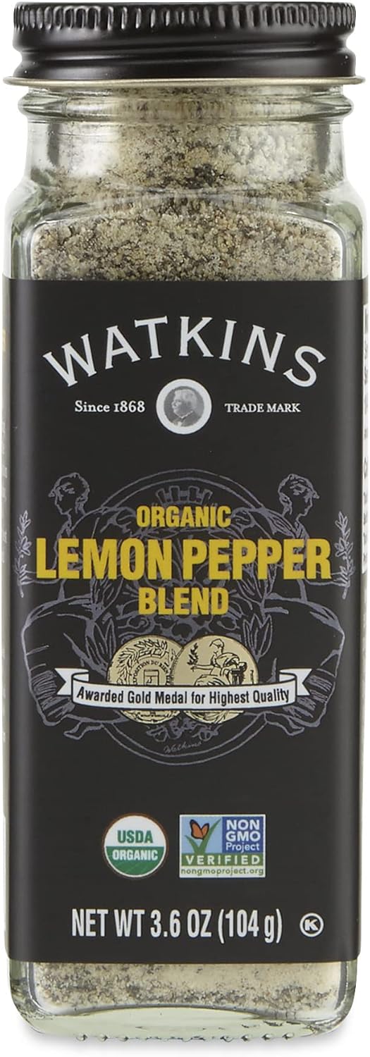 Watkins Gourmet Organic Spice Jar, Lemon Pepper Blend, 3.6 Ounce ., 3.6 Ounce