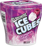 Ice Breakers Ice Cubes Sugar Free Gum with Xylitol, Raspberry Sorbet, 40 Piece (Pack of 4)