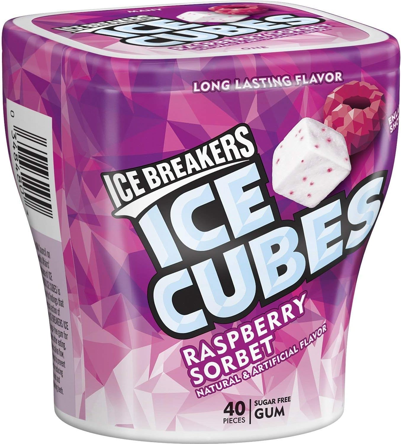 Ice Breakers Ice Cubes Sugar Free Gum with Xylitol, Raspberry Sorbet, 40 Piece (Pack of 4)