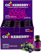 Chokeberry + Raw Aronia Juice - Rich in Antioxidant & 100% Organic Aronia Berry Juice Concentrate - Vegan, Gluten-Free, & No Sugar Added - First-Press Mother Juice - 12 x 50ml Shots