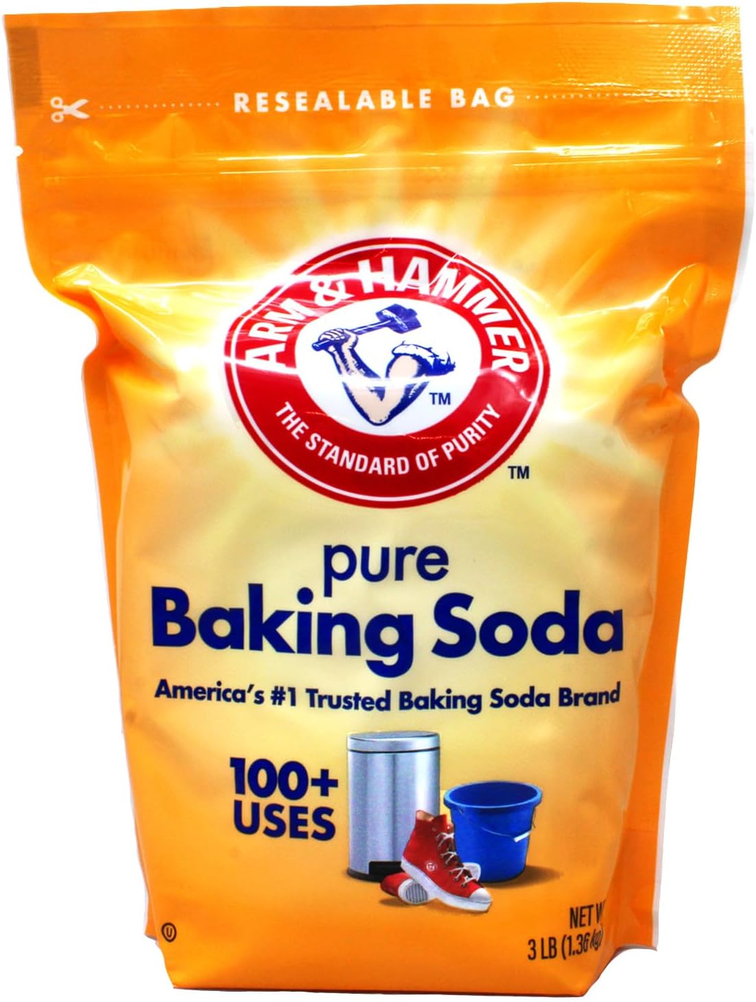 Arm & Hammer Baking Soda, 3lb Powder Bag, Pure Baking Soda for Baking, Cooking, Cleaning - Grocery