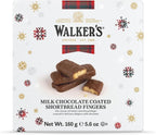 Walker’s Shortbread Milk Chocolate Coated Shortbread Fingers - 8-Count Christmas Cookie Box -Authentic Shortbread Cookies from Scotland