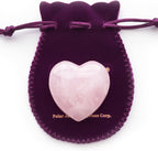 Polar Jade Rose Quartz Heart Stone 45mm(1.8") Crystal Heart Chakra Healing, Reiki & Meditation