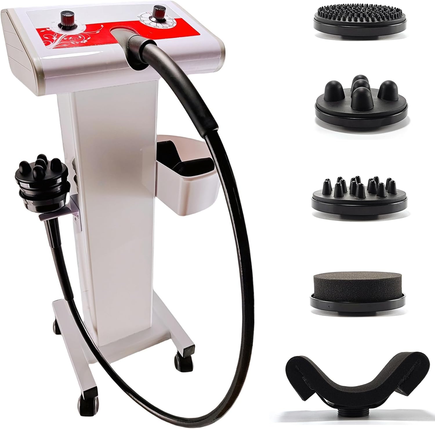 Cellulite Massager Electric Vibration Professional – with Trolley & 5 Interchangeable Heads, Deep Tissue Relief, Muscle Relaxation, Durable Design for Salon & Home Use