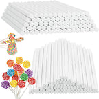SHUESS 1000 Pcs White Paper Cake Pop Sticks 4 Inch Sticks for Cake Pops Lollipop Sticks Sucker Sticks Treat Lollipop Sticks for Cookies, Rainbow Candy,Dessert,Cake Pops,Handmade DIY