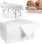100 Pack 31" x 71" Disposable Non-Woven Massage Table Bed Covers - 2-Ply Waterproof Spa Sheets for Facial, Tattoo & Waxing.