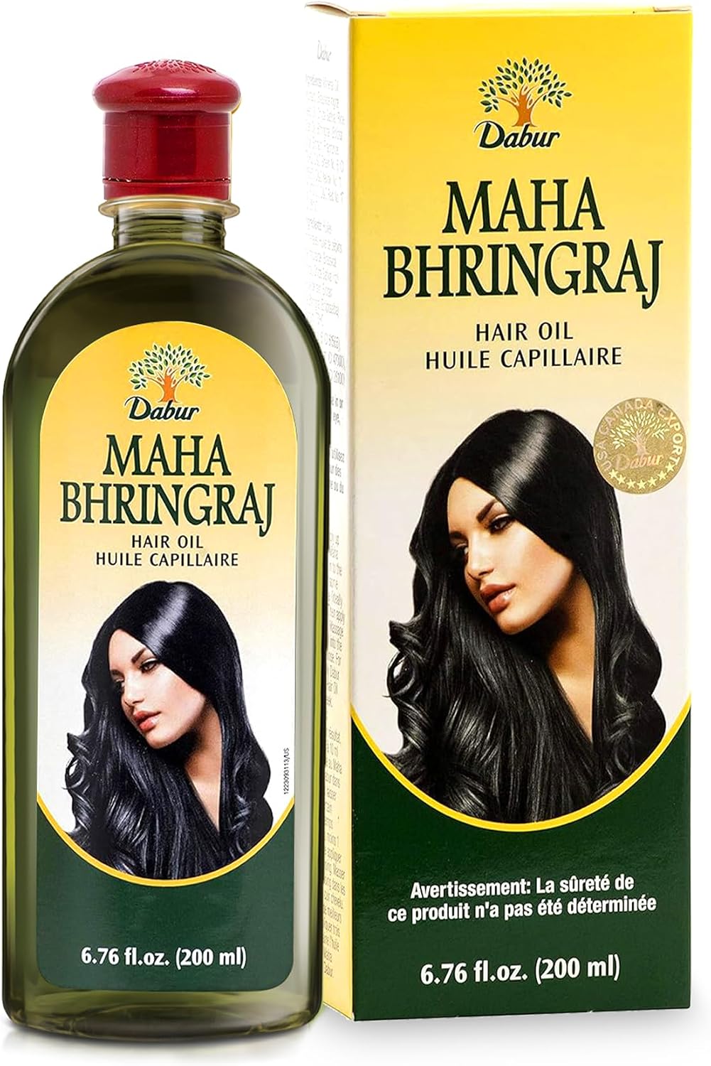 Dabur Maha Bhringraj Herbal Ayurvedic Hair Oil – Infused with Bhringraj Oil for Scalp Nourishment, Soft and Manageable Strands – Oils for Hair and Scalp Massage – 200ML (6.76 fl oz)