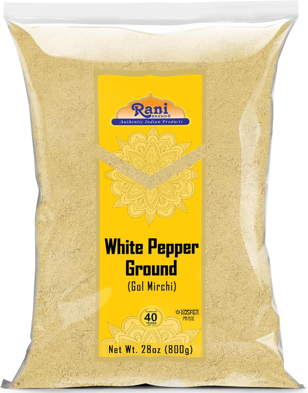 Rani White Pepper (Gol Mirch), Ground Spice 28oz (1.75lbs) 800g ~ All Natural | Vegan | Gluten Friendly | NON-GMO | Kosher | Indian Origin