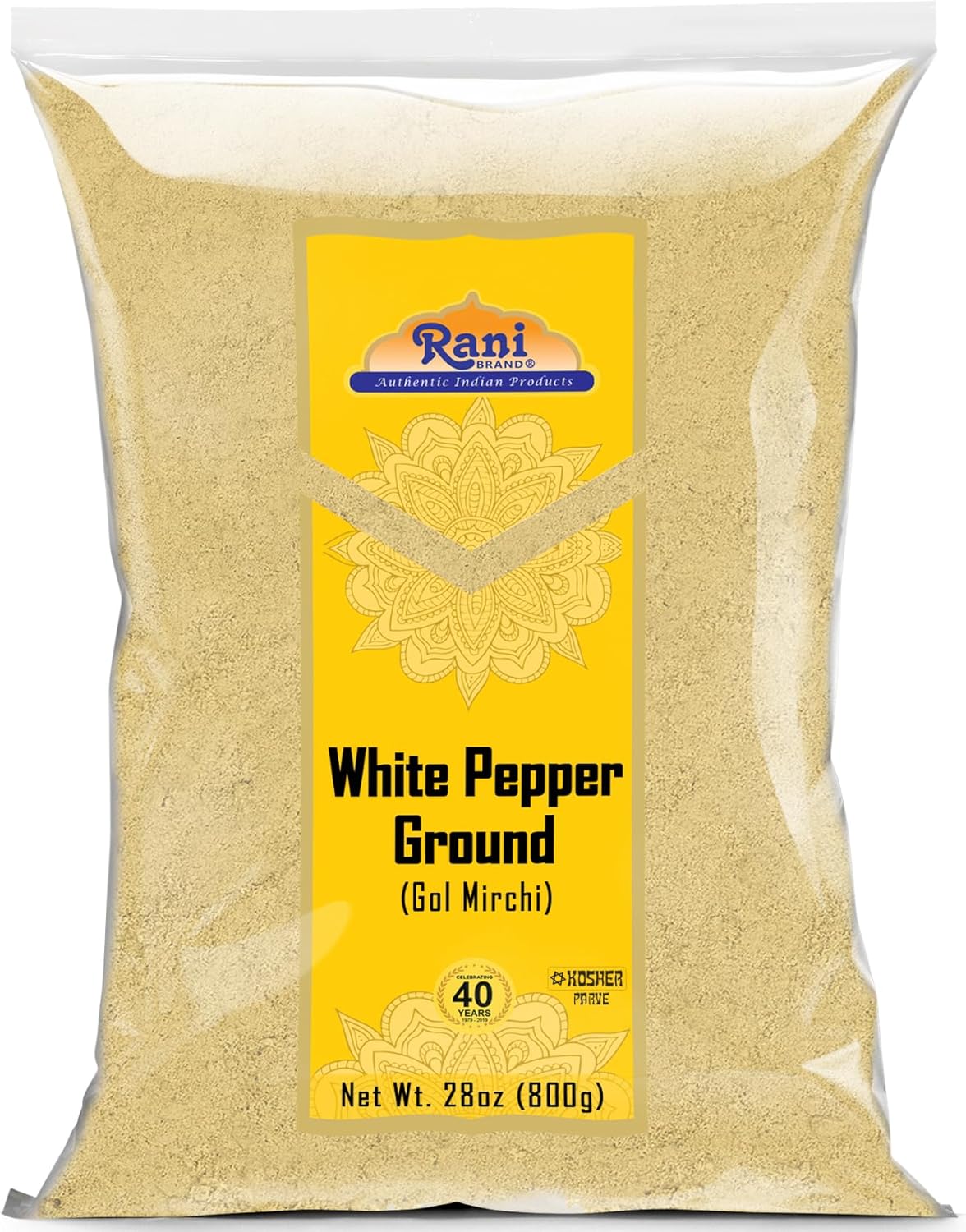 Rani White Pepper (Gol Mirch), Ground Spice 28oz (1.75lbs) 800g ~ All Natural | Vegan | Gluten Friendly | NON-GMO | Kosher | Indian Origin