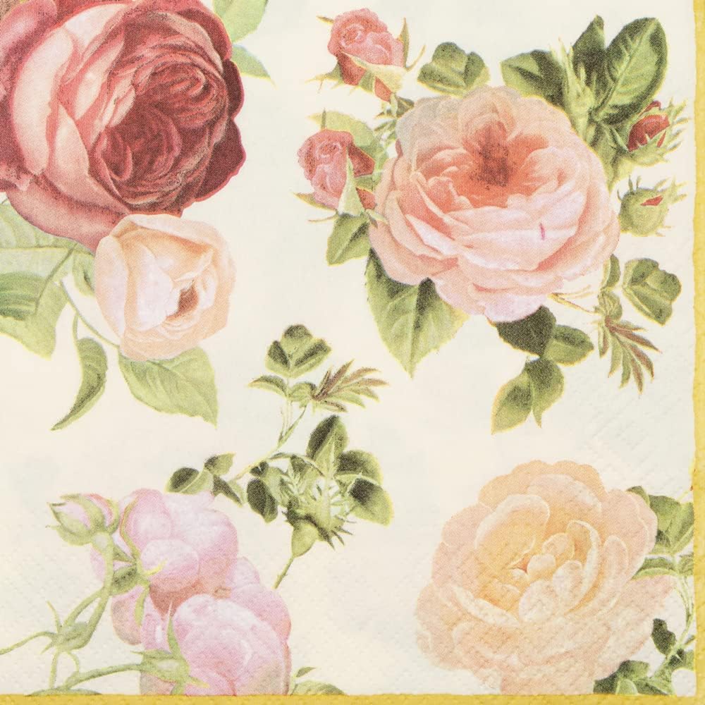 AM Décor - 20 Count Soft 3-Ply Tissue Decoupage Luncheon Paper Napkins -13" x 13" (Unfolded) (Rosalia, 13x13 Inch (Pack of 20))