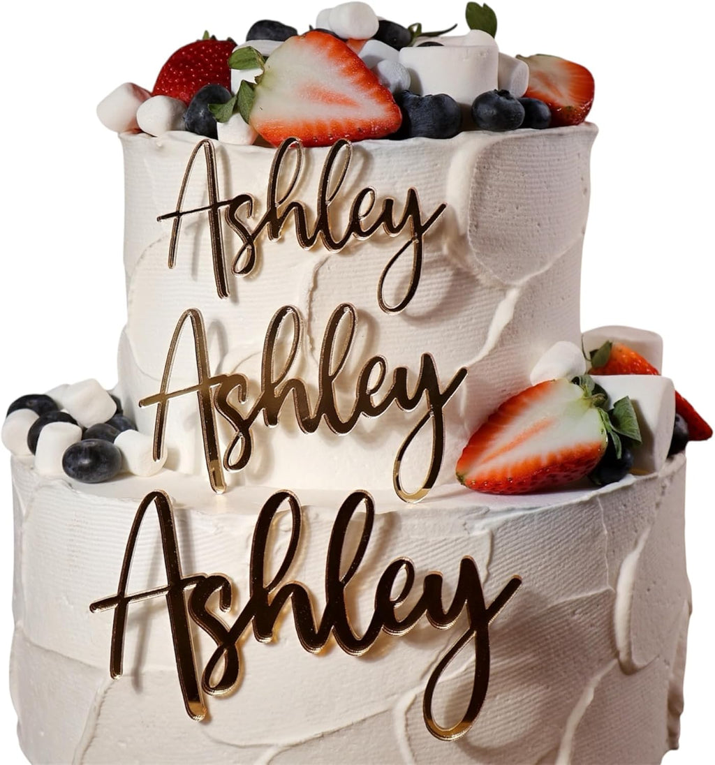 Custom Cake Name Sign | Acrylic Cake Name Plaque | Personalized Cake Name Plate Plaque | Cake Letters | Cake Decoration for Birthday BabyShower Wedding