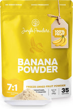 Jungle Powders Banana Powder for Smoothies 5 Ounce Bag Freeze Dried Banana Powder Single Ingredient 35 Servings - Additive, Filler, Gluten Free Bananas Extract for Baking Flavoring Flakes Flour Juice