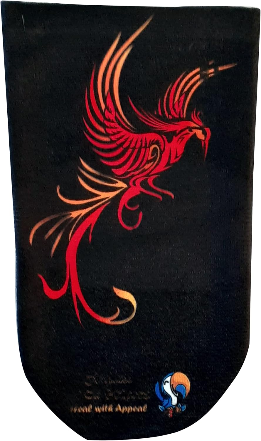 Heal with Appeal Amputee Sock Phoenix Flying blk bgnd V1