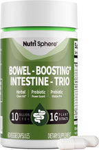 NutriSphere Probiotic Capsules – 10 Billion CFU, 9 Strains, 16 Plant Extracts with Prebiotics for Digestive Health - Support Occasional Constipation, Gas & Bloating for Women/Men, Bowel-Boosting