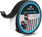 Lifegrip Anti Slip Traction Tape, 1 Inch x 15 Foot Friction Tape - Best Grip, Abrasive Adhesive for Stairs, Tread Step, Indoor, Outdoor (Friction Tape, 1" X 15')