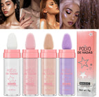 URQT 4 Color Polvo De Hadas Fairy Dust Highlight Patting - Full Body Contouring and Clavicle Pearlescent Patting Powder for Face and Eye, Christmas Sparkling Body Glitter (4 Pack)