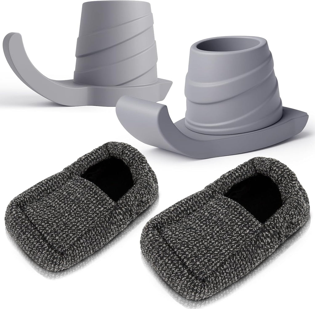 Vive Walker Ski Glides and Covers (4 PCS) - Senior & Elderly Accesories for Folding Walkers - Feet Sliders for Back Legs - Replacement Part, Slides Easily - Gliders for Hardwood Floor & Outdoor Use