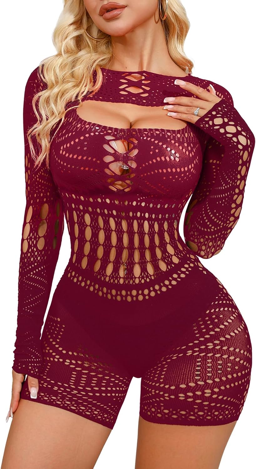 Woman Lingerie Bodysuit Fishnet Bodystocking Sexy Tights Bodycon Jumpsuit