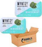 Myntz Sugar Free Mints in a Tin, Wintermint 2 Pack, Refreshing taste, Breath Mints for Bad Breath, Bulk Mints, No Sugar, No Fat, Gluten Free. Dentist Recommended. Great for back to school